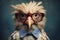 Studious Rooster: A Portrait in Glasses. AI