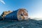 Studlhutte alpine cabin hut in evening light, Alps, Tyrol, Austria