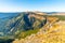 Studnicni Mountain and Giant Valley, Czech: Obri dul, on autumn sunny day in Krkonose - Giant Mountains, Czech Republic