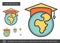 Study abroad line icon.