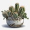 A Study in Contrasts: Sharp Cactus on Soft White Background