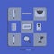 Study Icon Set with fade blue color