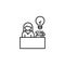 Study pupil desk icon. Element of school icon