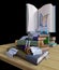 Studying school books. back to school concept background
