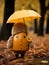 a stuffed animal holding an umbrella in the rain