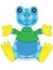 Stuffed Animal Patchwork Blue Amazon Frog