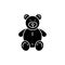 Stuffed bear black glyph icon