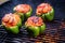 stuffed bell peppers in a bbq smoker