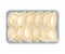 Stuffed Dumplings Rested on Cutting Board Top View Vector Illustration
