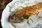 Stuffed grilled trout