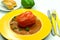 Stuffed pepper with tomato sauce