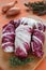 Stuffed Radicchio or Red Cabbage Rolls, Uncooked