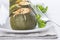 Stuffed round courgettes with grated cheese