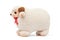 Stuffed Sheep Ram soft plush toy isolated on white