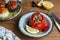 Stuffed tomatoes and peppers, a traditional plate in Greece