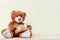 Stuffed toy Teddy bear read an interesting book, showing that even read toys. the concept of baby learning