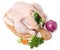 Stuffed turkey on white background