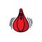 Stuffing pear doodle icon, vector illustration
