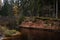 Stuku Rock by the Amata river during cloudy autumn day in Latvia