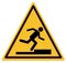 Stumbling man icon on white background. watch your step sign. tripping hazard symbol. flat style