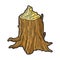 Stump made by beaver sketch engraving vector