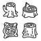 Stumps icons set, outline style