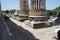 Stumps of massive stone columns of the Apollo temple at Didyma,