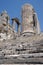 Stumps of massive stone columns of the Apollo temple at Didyma,