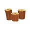 Stumps of old dry trees. Organic wooden material. Wood production industry. Detailed flat vector icon