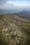 Stuning sunset landscape image of The Great Ridge in the Peak District in England showing Mam Tor, Back Tor, Rushup Edge and Lose