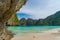 Stuningly beautiful seascape of Maya Bay on Phi Phi Leh island, Thailand