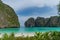 Stuningly beautiful seascape of Maya Bay on Phi Phi Leh island, Thailand