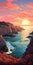 Stunning 2d Game Art: Capturing The Beauty Of A Mediterranean Sunset