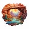 Stunning 3d Canyon Arch Sticker
