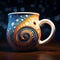 Stunning 3d Orange Mug With Swirls - Photo-realistic Design