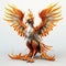 Stunning 3d Orange Phoenix With Meticulous Design