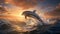 Stunning 8k Photo: Dolphin Jumping Out Of Water At Sunset