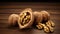 Stunning 8k Resolution Image Of Nature-inspired Walnut Patterns On Wooden Table