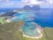 Stunning aerial panorama drone view of Lord Howe Island, an pacific subtropical island in the Tasman Sea