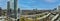 A stunning aerial panoramic shot of the cityscape of downtown Atlanta