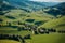 A stunning aerial view of the Swiss type landscape - Ai image