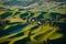 A stunning aerial view of the Swiss type landscape Green - Ai image