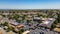 Stunning aerial views capture vibrant Downtown Oakley, California, showcasing its architectural beauty, bustling streets, and