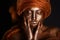 Stunning African Amercian Woman Painted With Gold