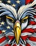 Stunning American Bald Eagle Flag