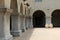 Stunning architecture of heavy stone archways seen while wandering around historic Balboa Park, San Diego, California, 2016