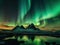 A stunning aurora borealis dancing across the night sky created with Generative AI