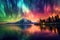 Stunning aurora borealis display in the night sky. Colorful northern light. Generative AI