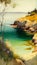 Stunning Australian Summer Landscape Bay Painting