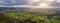 Stunning Autumn Fall landscape aerial drone image of countryside view from Curbar Edge in Peak District England at sunset